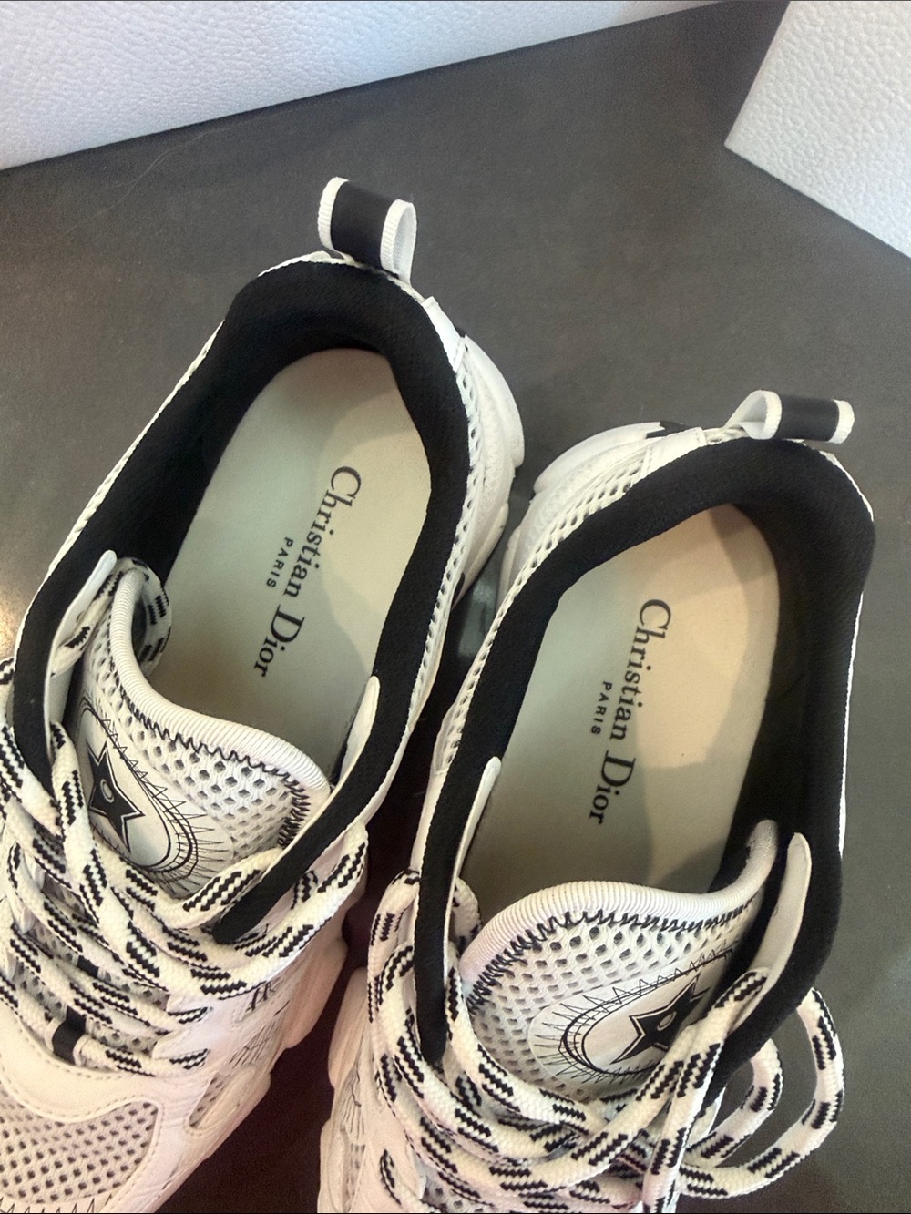 Dior White and Black Chunky Athletic Sneakers - Picture 3 of 3